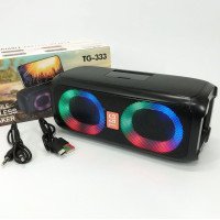 Портативна колонка TG333 2x5W з RGB підсвічуванням, гучна блютуз колонка. Колір: чорний