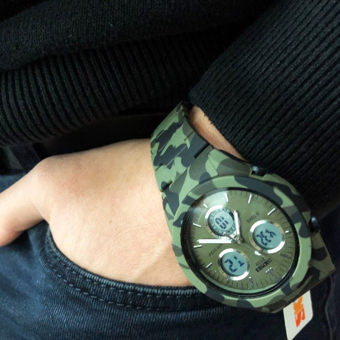 Годинник наручний чоловічий SKMEI 2109CMGN, оригінальний чоловічий годинник, військовий чоловічий наручний годинник зелений