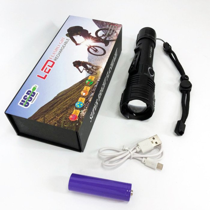 Ліхтар ручний акумуляторний PLD-11-4XPE(RGB), Кишеньковий ліхтар із usb зарядкою, Тактичний ліхтар police