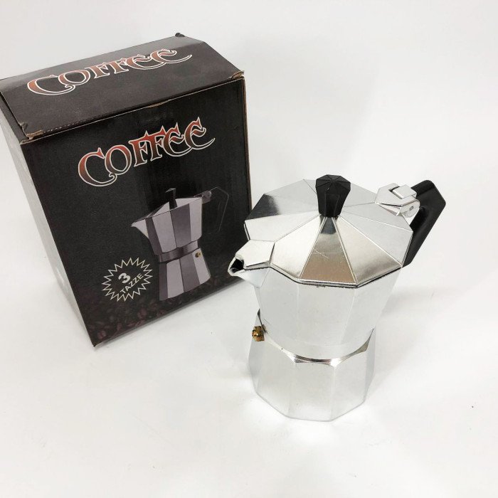 Гейзерна кавоварка UNIQUE UN-1911 алюмінієвий корпус 3 порції для меленої кави