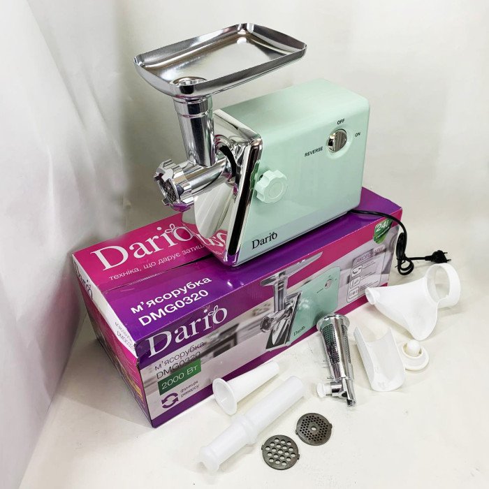 М`ясорубка електрична 2000 Вт Dario DMG0320. Колір: зелений