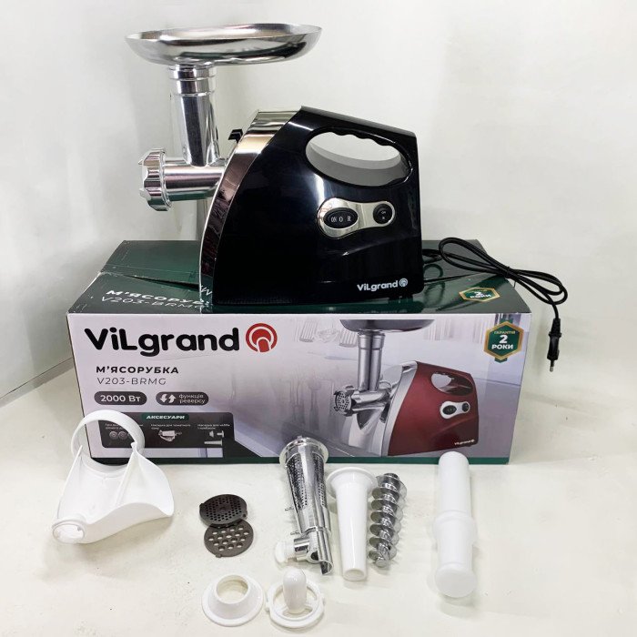 Електром'ясорубка ViLgrand V203-BRMG. Колір: чорний