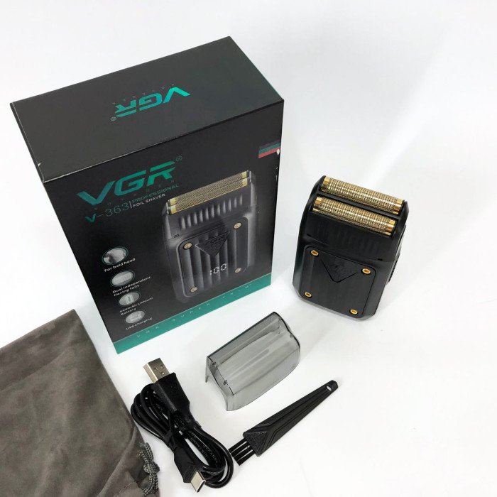 Електробритва VGR V-363, Тример для вусів, Електробритва з насадками для бороди, Тример бездротової