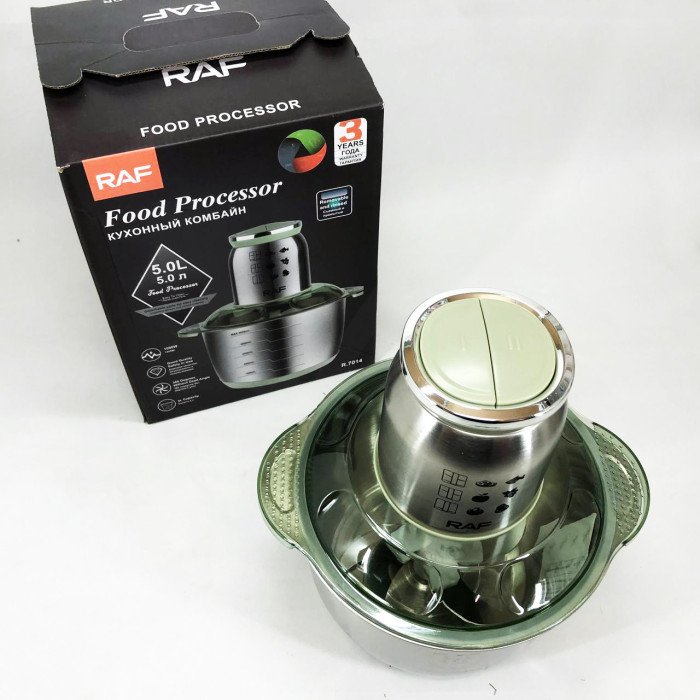 Блендер електричний RAF R.7014 подрібнювач, чоппер 1000 Вт 5L з металевою чашею, Потужний блендер