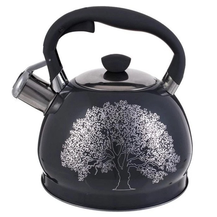 Чайник із свистком Edenberg EB-1956 2л чайник із нержавіючої сталі для всіх видів плит Black Silver