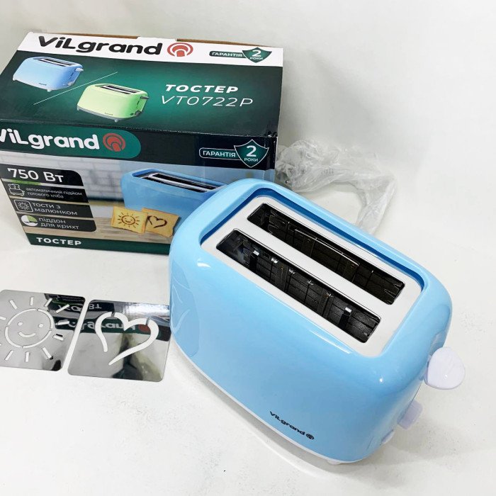 Тостер VILGRAND VT0722P. Колір: блакитний