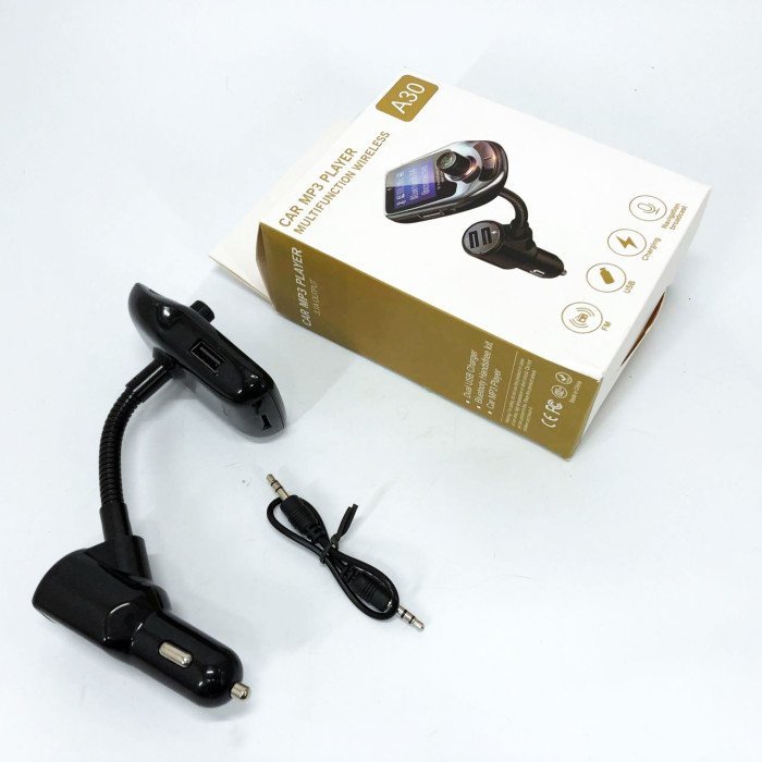Автомобільний FM трансмітер модулятор A30 Bluetooth, Фм трансмітер від прикурювача
