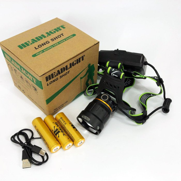 Ліхтарик налобний Bailong BL-A13-3-P360, Ліхтарик налобний потужний, Налобний прожектор