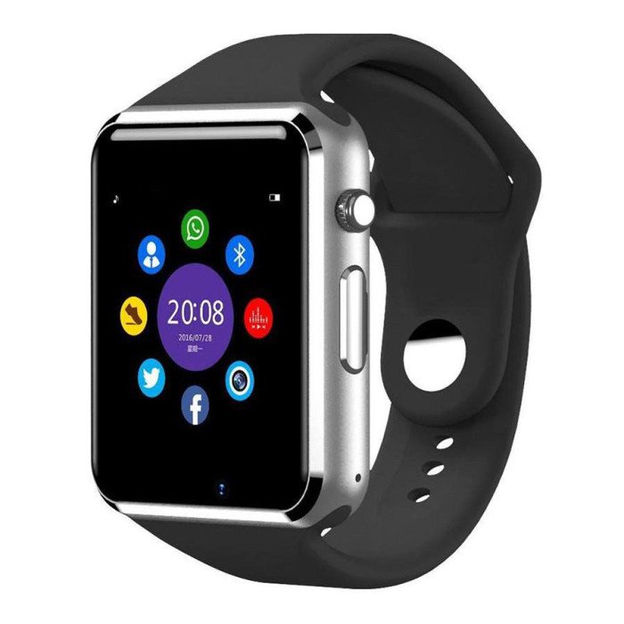 Смарт-годинник Smart Watch A1 розумний електронний зі слотом під sim-карту + карту пам'яті micro-sd. Колір: срібний