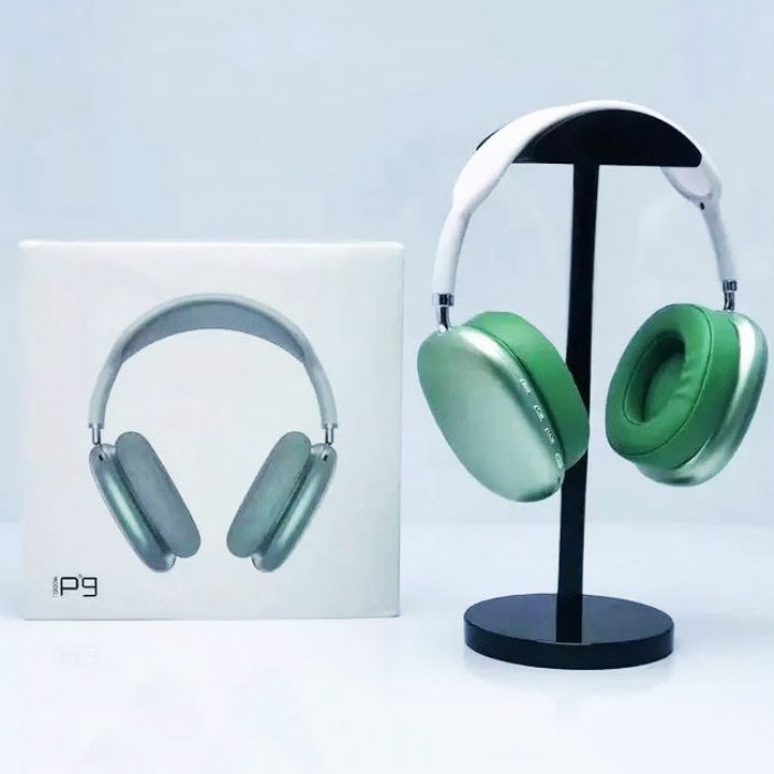 Бездротові навушники Bluetooth P9 STEREO навушники для музики для спорту з шумозаглушенням. Колір: зелений