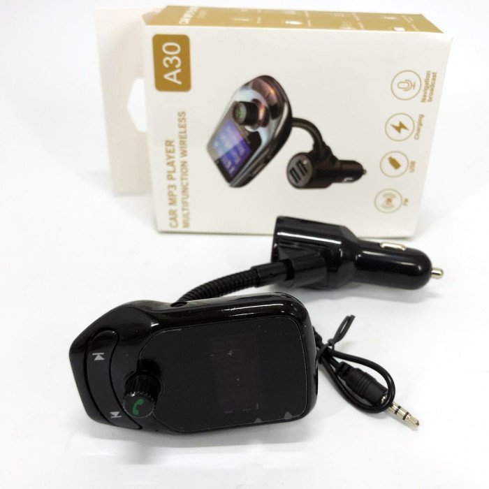 Автомобільний FM трансмітер модулятор A30 Bluetooth, Фм трансмітер від прикурювача