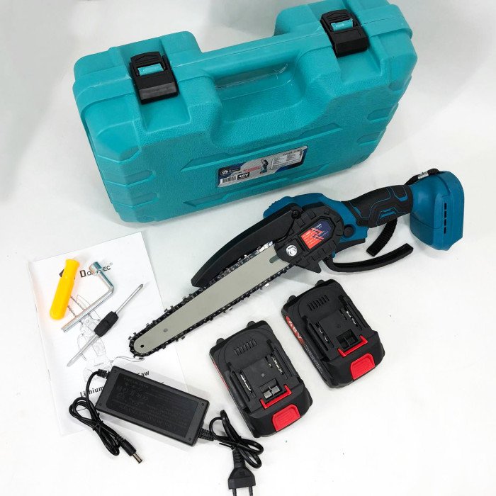 Електрична пилка для гілок Domotec 20 см 24 В, Міні-ланцюгова пилка для дачі, Садова акумуляторна пилка