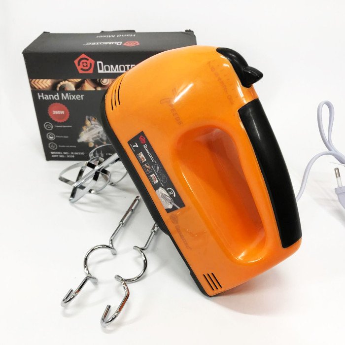 Міксер DOMOTEC R6633O 7 швидкостей 260 Вт 2 віночки, Міксер для молочних коктейлів для дому ручний міксер