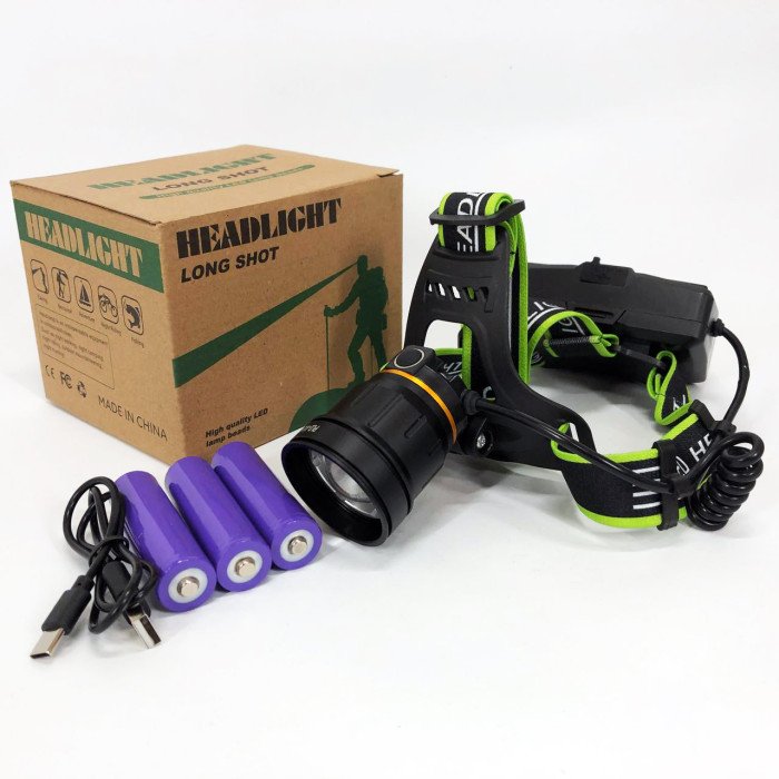 Ліхтарик налобний PLD-A12-2PM10-2TG (WHITE+UV), Ліхтар акумуляторний для риболовлі, Ліхтарик налобний потужний