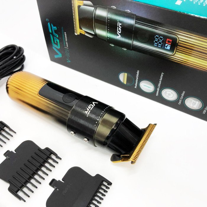 Машинка для стрижки волосся VGR V-929 акумуляторна, Машинка окантувальна професійна для бороди