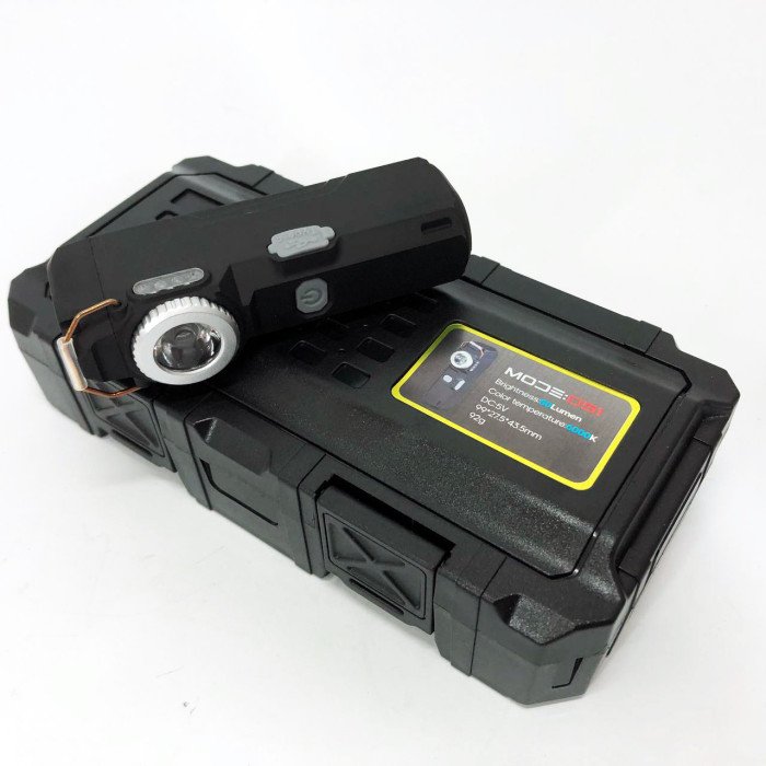 Ліхтарик-запальничка армійська MULTIFUNCTIONAL D51-COB, Запальнички подарунки для чоловіків. Колір: чорний