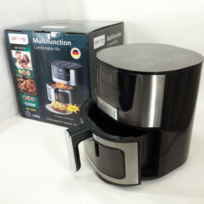 Аерогриль Rainberg RB-2268 4200 Вт аерофритюрниця безолійна без олії з регулюванням температури 8 л