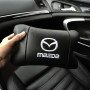 Набір шкіряних подушок Mazda з вишивкою логотипу + подарунок – шкіряний брелок