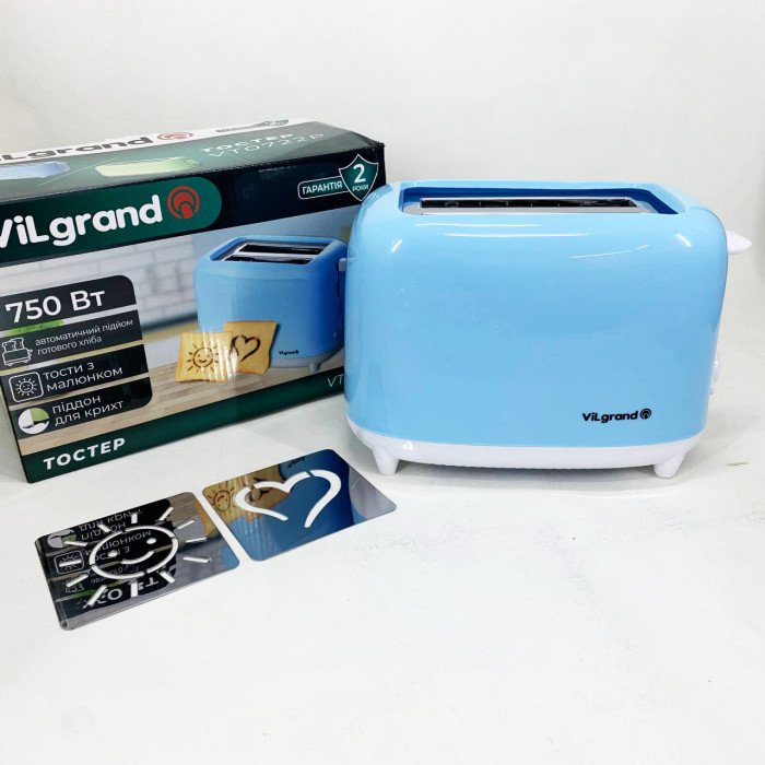Тостер VILGRAND VT0722P. Колір: блакитний