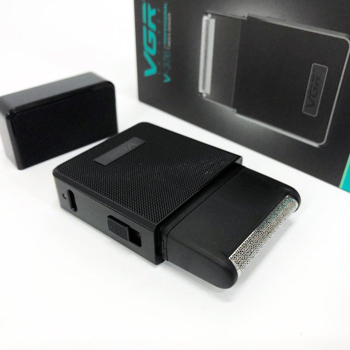 Електробритва VGR V-376 BLACK шейвер, Бюджетна машинка для стрижки бороди, Бездротова електробритва