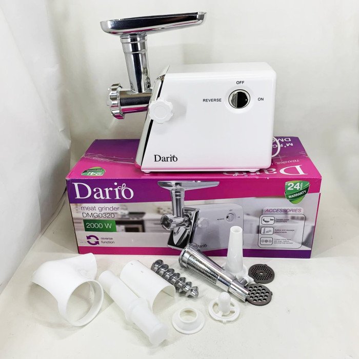 М'ясорубка електрична 2000 Вт Dario DMG0320. Колір: білий