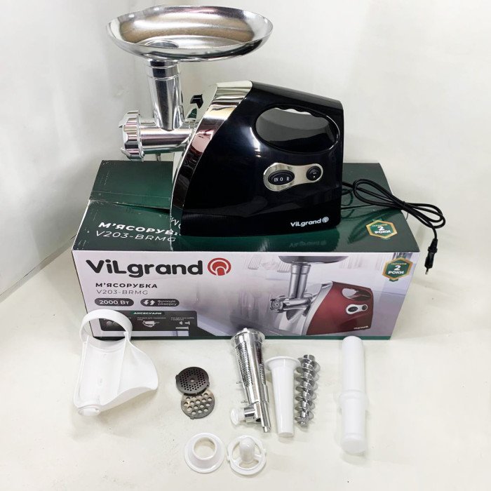 Електром'ясорубка ViLgrand V203-BRMG. Колір: чорний