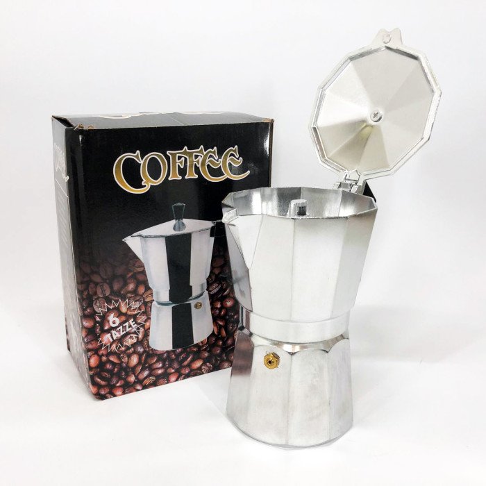 Кавоварка гейзерна з нержавіючої сталі UNIQUE UN-1912 270 мл, Гейзерна кавоварка 3 чашки