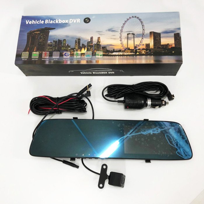 Автомобільний відеореєстратор-дзеркало L-9003 4,3" TOUCH SCREEN 2 камери 1080P Full HD