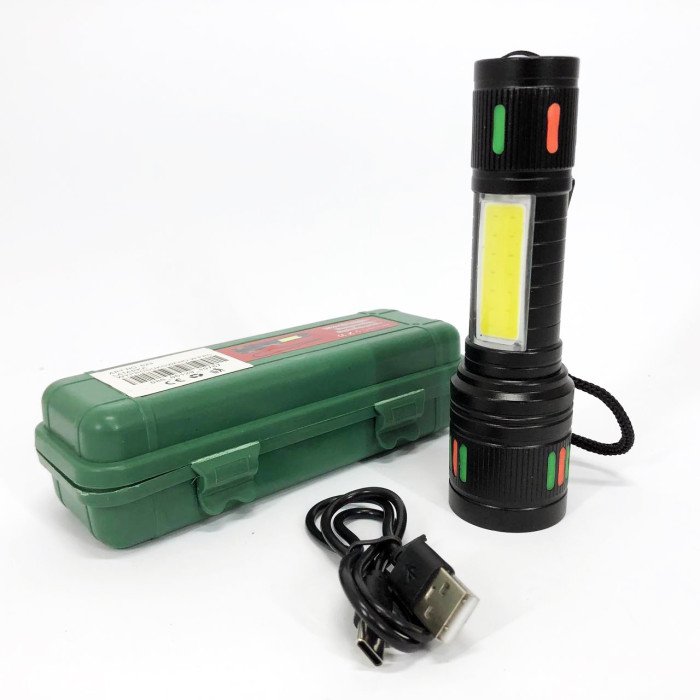 Ліхтарик 623-TG+COB, Переносний ручний потужний ліхтар, Портативний світлодіодний ліхтар із зарядкою