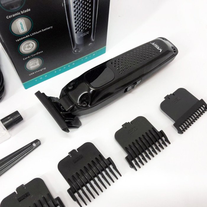 Машинка для стрижки волосся триммер VGR V-972 професійна з насадками акумуляторна USB