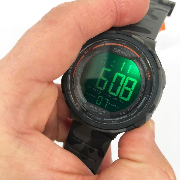 Годинник наручний чоловічий SKMEI 1841CMGY GREY CAMO, армійський годинник протиударний. Колір: сірий