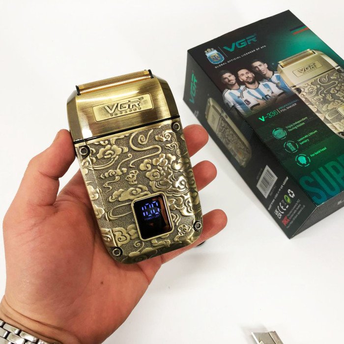 Електробритва-шейвер VGR V-336 LED Display чоловіча професійна для сухого та вологого гоління металева