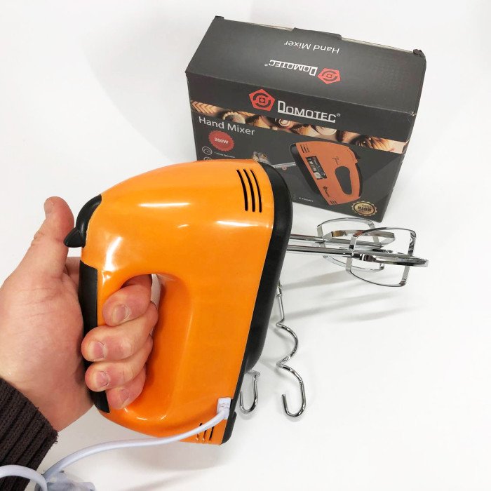 Міксер DOMOTEC R6633O 7 швидкостей 260 Вт 2 віночки, Міксер для молочних коктейлів для дому ручний міксер