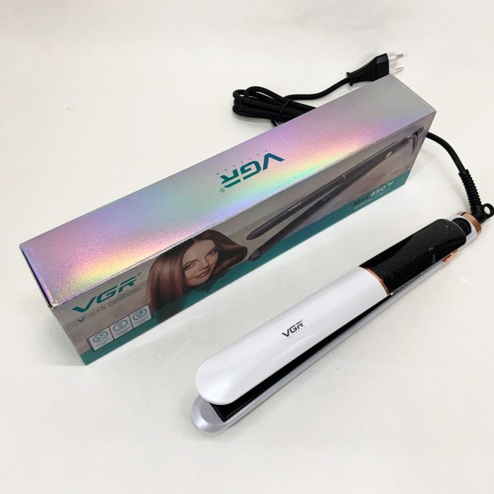 Праска для волосся VGR V-515 WHITE з РК-дисплеєм керамічний стайлер для вирівнювання волосся та завивки