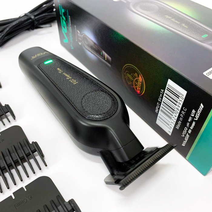 Акумуляторна машинка для стрижки VGR V-995 + 4 насадки, 2000 мАг, USB