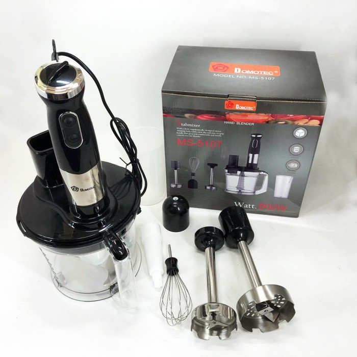 Блендер заглибний багатофункціональний 6-в-1 Domotec MS-5107 800 Вт, Потужний блендер для дому