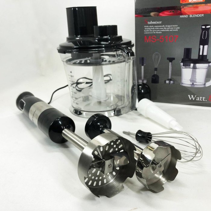 Блендер заглибний багатофункціональний 6-в-1 Domotec MS-5107 800 Вт, Потужний блендер для дому