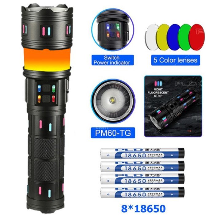Ліхтар AK178 PM60-TG+COB 8x18650