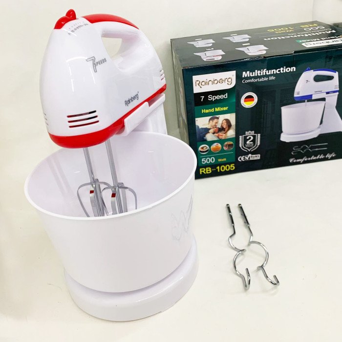 Міксер 7 швидкостей із чашею 2 л Rainberg RB-1005 500Вт Red