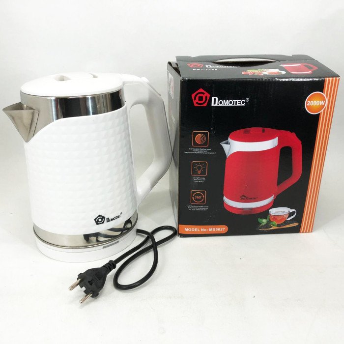 Електрочайник Domotec MS-5027 2000 Вт. Колір: білий
