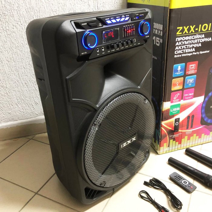 Професійна акумуляторна акустична система ZXX-1011 800 Вт 15