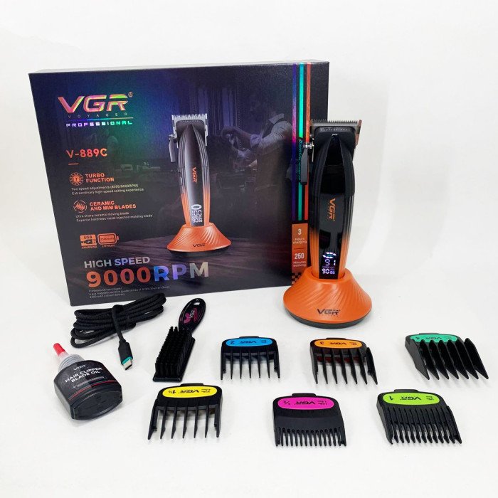 Машинка для стрижки волосся VGR V-889C керамічні леза 9000RPM
