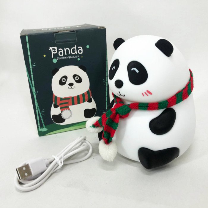 Дитячий силіконовий нічник світильник Панда 7 кольорів, Силіконовий нічник іграшка для дітей