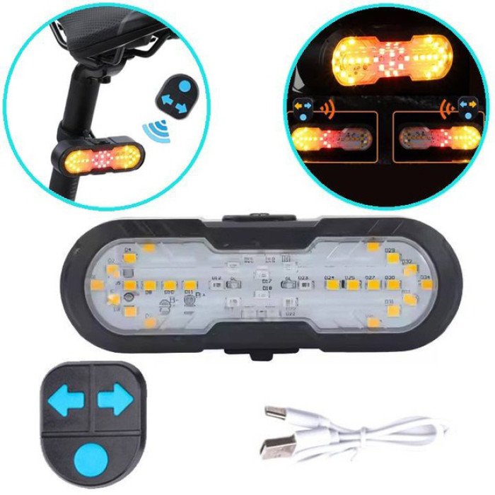 Велоліхтар CYGM-2229 STOP (red+yellow) із сигналом