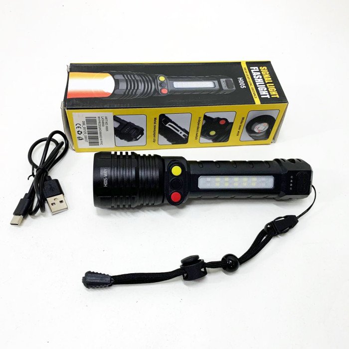 Ліхтар ручний PLD-H005-3PM10-TG +14SMD, білий, жовтий, червоний