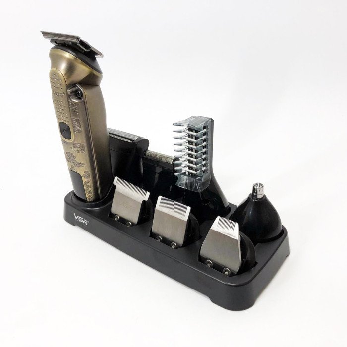 Набір для стрижки VGR 8 в 1 V-103, 19 насадок, Машинка для стрижки для дому, Машинка для стрижки чоловіча