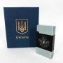 Запальничка газова Україна (Подарунка, турбо полум'я) HL-393-1. Колір: срібло