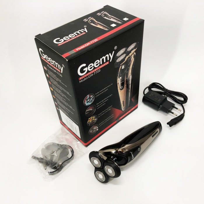Електробритва Gemei GM-7720 - професійна, бездротова, потужна чоловіча бритва з головками, що плавають
