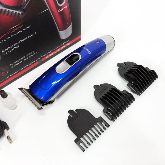 Машинка для стрижки волосся Gemei GM-6046, Акумуляторний універсальний тример для стрижки. Колір: синій