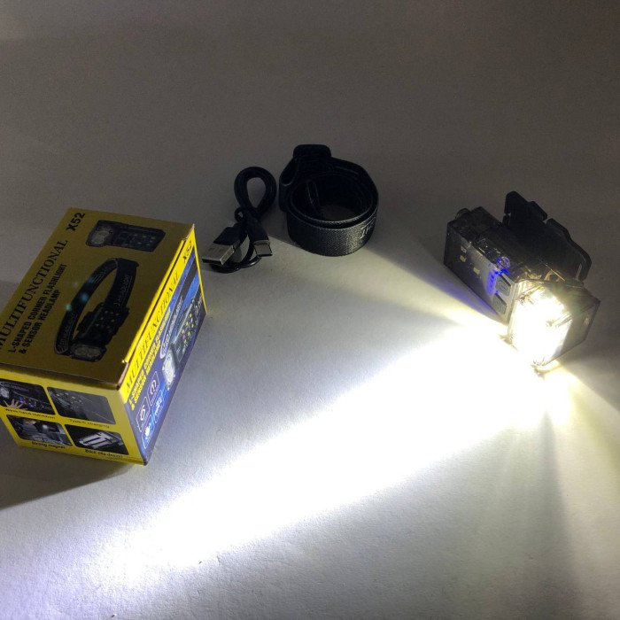 Ліхтар налобний X52, 2LED+6SMD RGB, Ліхтар на голову для бігу, Ліхтар на голову для риболовлі